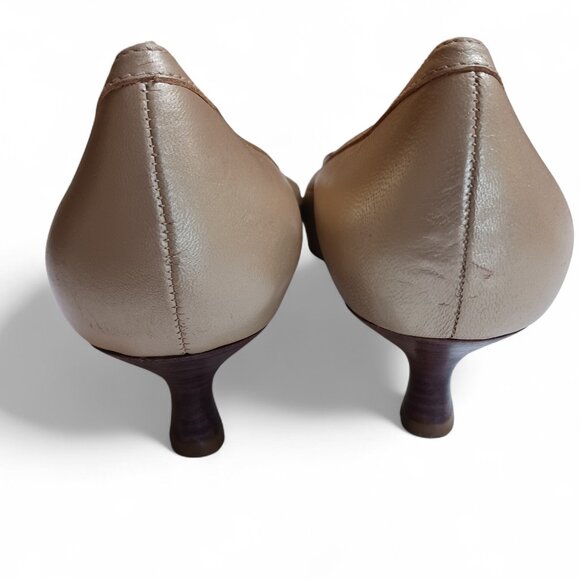 Franco Sarto Metallic Gold Kitten Heel Loafers — Women’s 8.5 - Picture 5 of 16